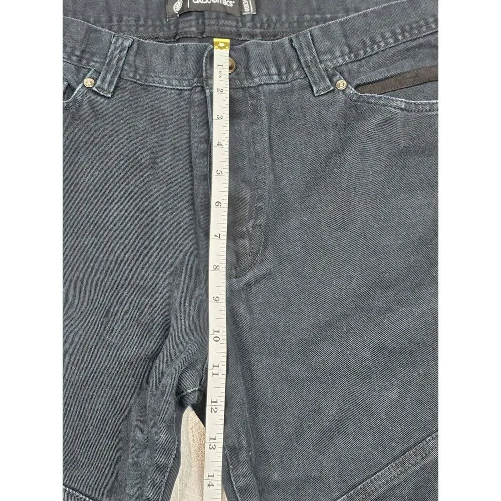 Akademiks Jeans Mens 40x34. Vintage Y2K Black Moto Suede Knee‎ Denim.
